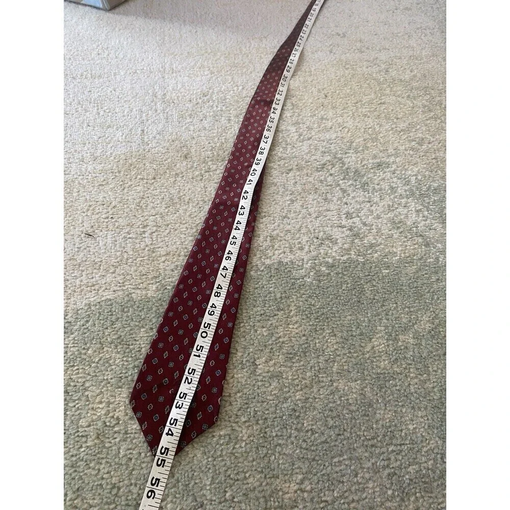 Countess Mara Sistine Satin Tie  - Red and Floral Pattern - Formal, Career, Work